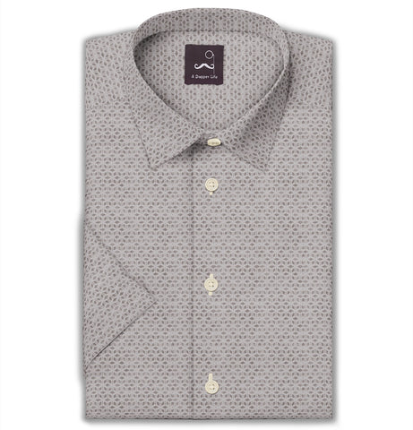 Pure Cotton - Short Sleeve- Smoky Beige Matrix