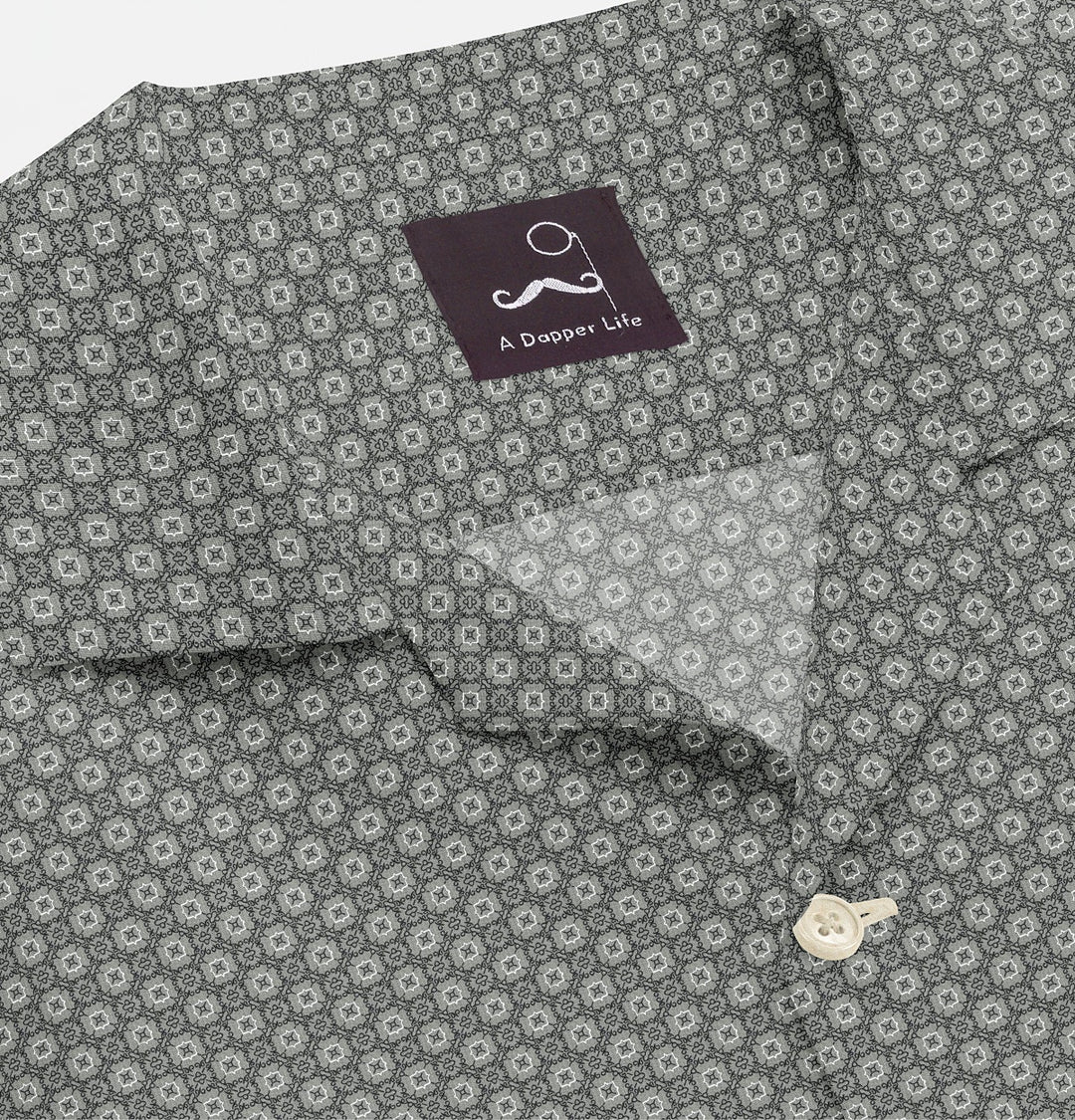 Airthreads Men's Shirt, Pure Cotton, Camp Collar, Light Gray