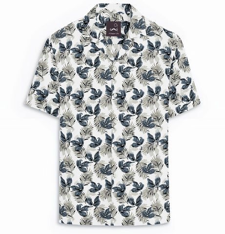 Pure Cotton - Camp Collar - Short Sleeve - Wilderness Fern