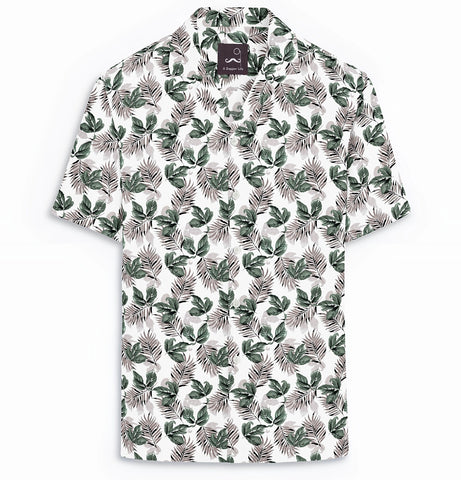 Pure Cotton - Camp Collar - Short Sleeve - Rainforest Fern