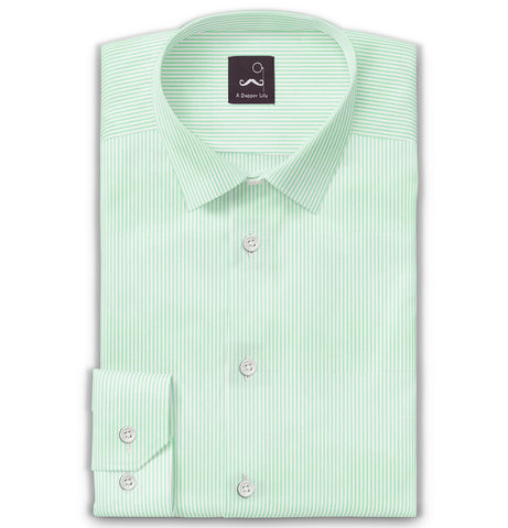 Pure Cotton - Long Sleeve - Green Stripes