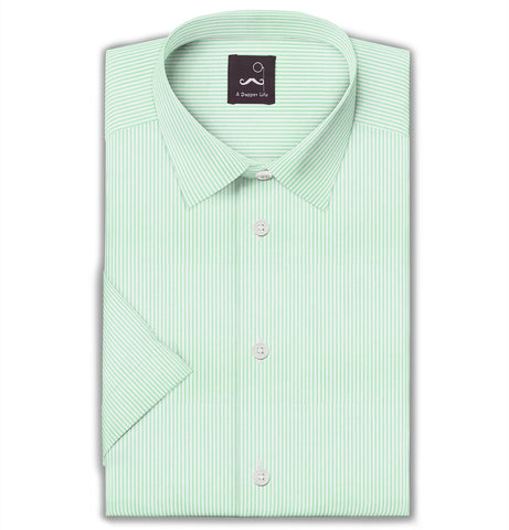 Pure Cotton - Short Sleeve - Green Stripes