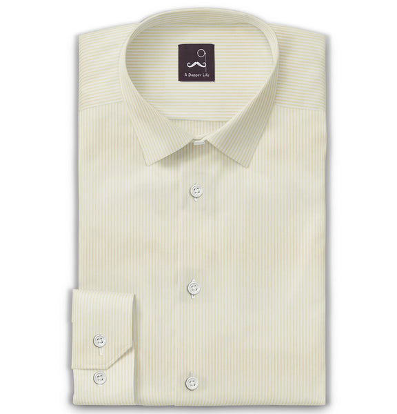 slim fit dress slacks Gold Cotton Shirt, Mens L