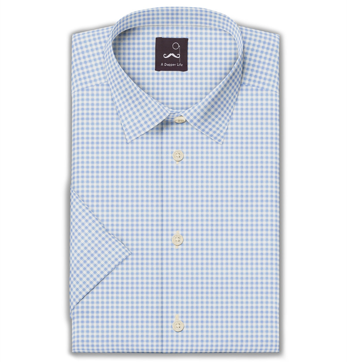 Airthreads Men's Shirt, Pure Cotton, Short Sleeve, Blue