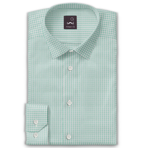 Pure Cotton - Long Sleeve - Green Gingham Check Print