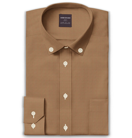 Oxford - Button-Down Collar - Long Sleeve - Camel