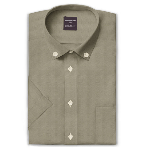 Oxford - Button-Down Collar - Short Sleeve - Khaki