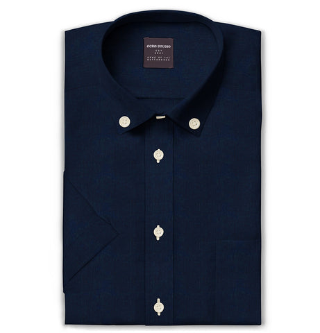 Oxford - Button-Down Collar - Short Sleeve - Navy