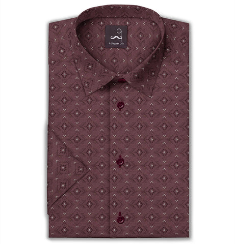 Pure Cotton - Short Sleeve - Maroon Prism