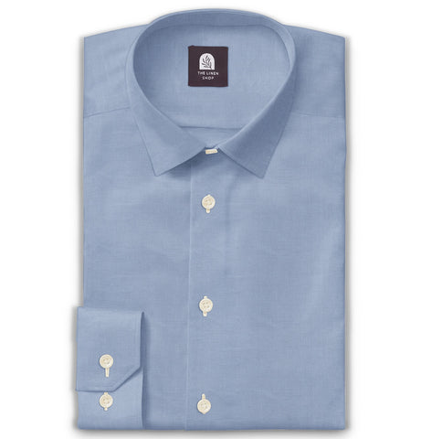 Airthreads Men's Shirt, Cotton Linen, Long Sleeve, Dusty Blue, Tailored Fit Airthreads Men's Shirt, Cotton Linen, Long Sleeve, Dusty Blue, Tailored Fit