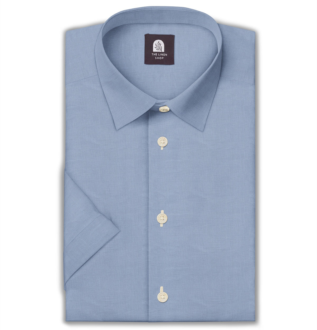 Airthreads Men's Shirt, Cotton Linen, Short Sleeve, Dusty Blue, Tailored Fit, Dusty Blue / XL / 5.8-5.11