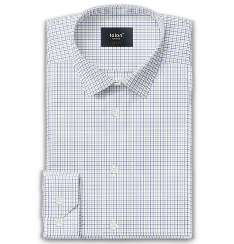 Luxury Pure Cotton - Long Sleeve - Azure Checks