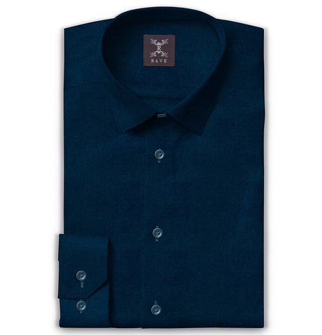 Wrinkle-Resistant - Semi-Spread Collar - Long Sleeve - Ocean Teal