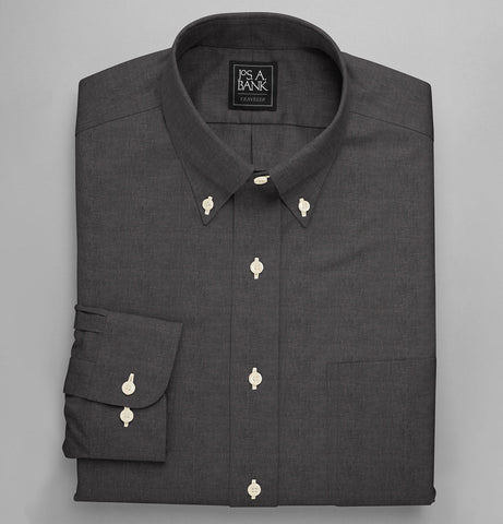 Pure Linen - Button-Down Collar - Long Sleeve - Gray
