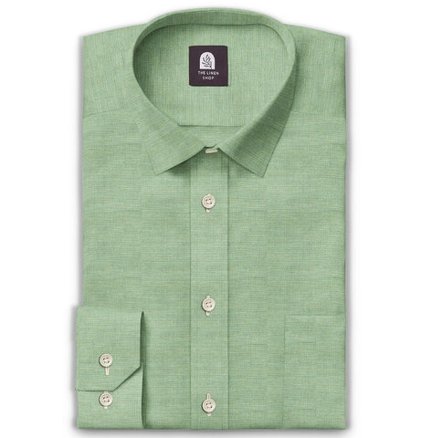 Airthreads Men's Shirt, Pure Linen, Long Sleeve, Sea Green, Tailored Fit, Sea Green / S / 5.4-5.7 Airthreads Men's Shirt, Pure Linen, Long Sleeve, Sea Green, Tailored Fit, Sea Green / S / 5.4-5.7