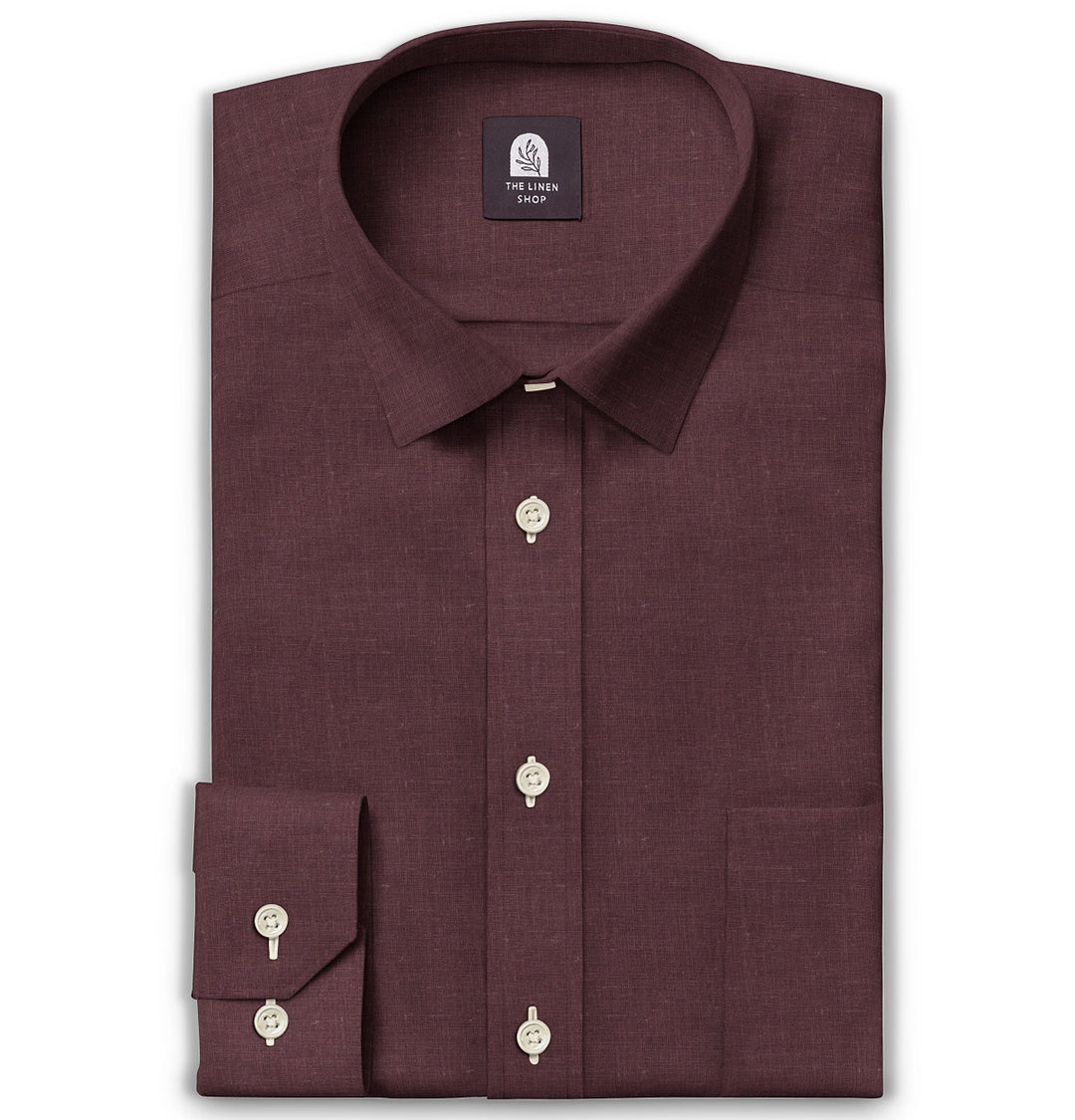 zara burgundy embroidered dress Burgundy Dress Shirt 20 / 38/39
