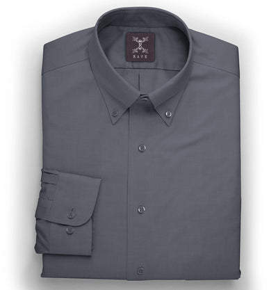Airthreads Men's Shirt, Long Sleeve, Wrinkle-resistant Cotton Lycra, Button-Down Collar, Gray, Tailored Fit Airthreads Men's Shirt, Long Sleeve, Wrinkle-resistant Cotton Lycra, Button-Down Collar, Gray, Tailored Fit