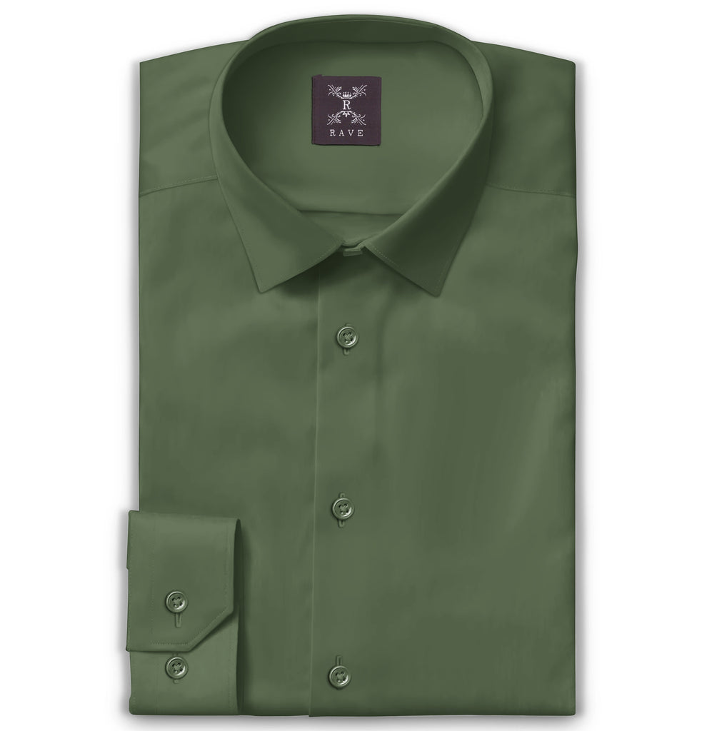 Airthreads Men's Shirt, Long Sleeve, Wrinkle-resistant Cotton Lycra, Olive Green, Tailored Fit, Olive Green / XXXL / 6.4-6.7 Airthreads Men's Shirt, Long Sleeve, Wrinkle-resistant Cotton Lycra, Olive Green, Tailored Fit, Olive Green / XXXL / 6.4-6.7