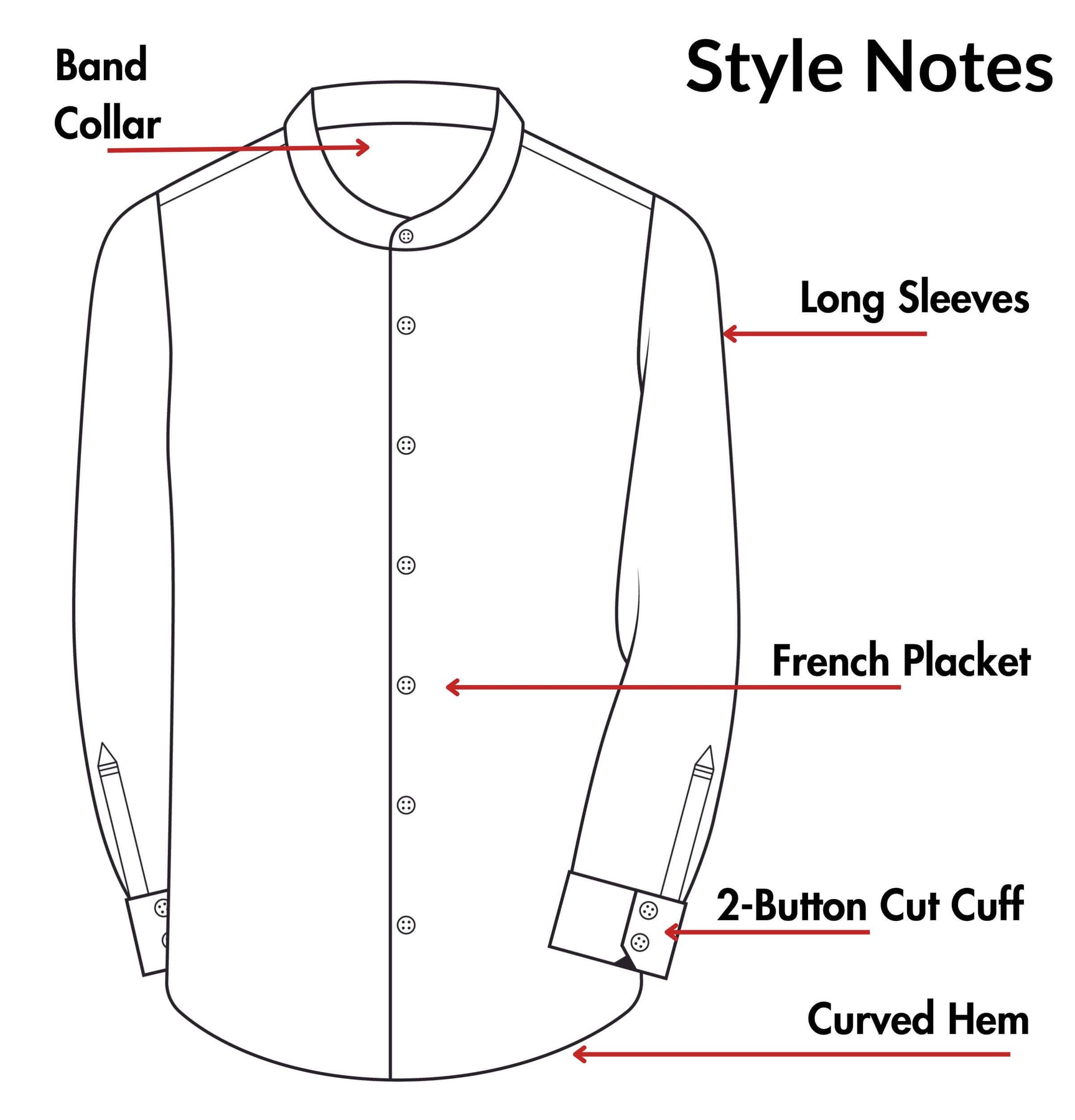 Long Sleeve Band Collar Shirt