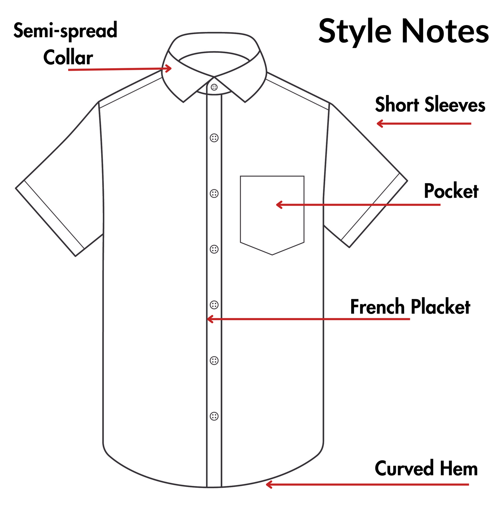 Short Sleeve Semi-Spread Collar Front Placket Single Pocket Shirt