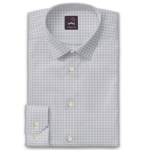 Pure Cotton - Long Sleeve - Warm Gray Houndstooth Print