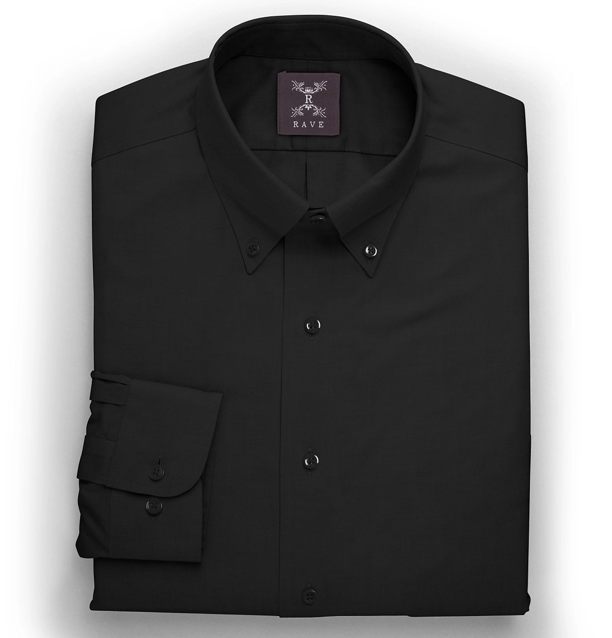 Wrinkle-resistant - Button-Down - Cotton-Lycra Shirt - Long Sleeve - Black Wrinkle-resistant - Button-Down - Cotton-Lycra Shirt - Long Sleeve - Black