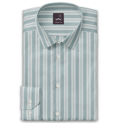 Pure Cotton - Long Sleeve - Sage Green Stripe Print