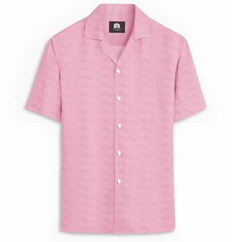Camp Collar Linen Shirt in Pink