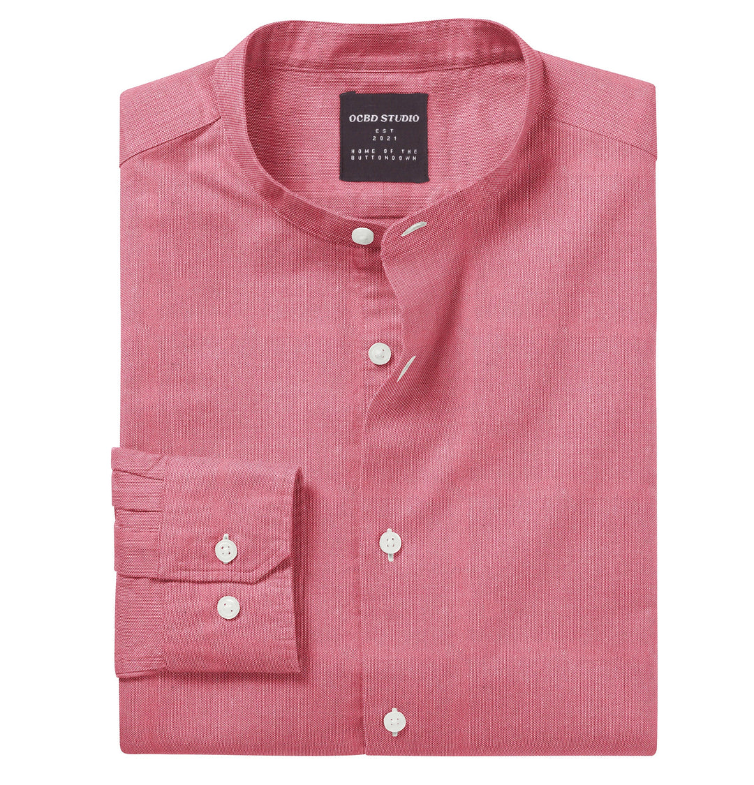 トップス 22ss ORIGINAL PRINTED BAND COLLAR SHIRTS Airthreads Men's Shirt, Oxford Cotton Button Down, Long