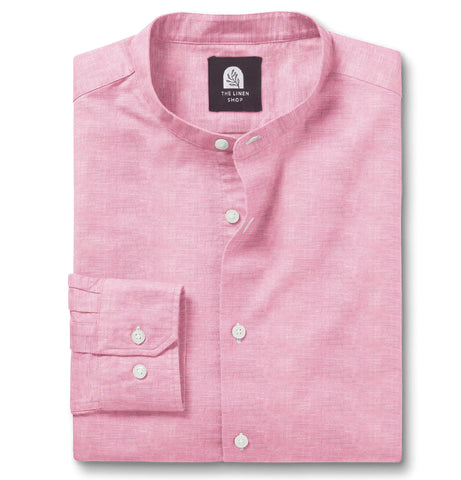 Pure Linen - Band Collar - Pink
