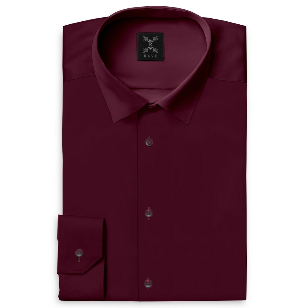 Wrinkle-resistant Cotton-Lycra Shirt - Maroon