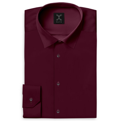 Airthreads Men's Shirt, Long Sleeve, Wrinkle-resistant Cotton Lycra, Maroon, Tailored Fit Airthreads Men's Shirt, Long Sleeve, Wrinkle-resistant Cotton Lycra, Maroon, Tailored Fit