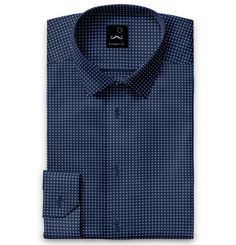 Pure Cotton - Long Sleeve - Navy with white flowers