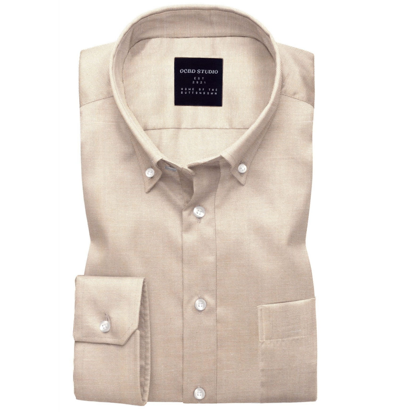 Custom Fitted Cotton Sweatshirt Oxford Tan