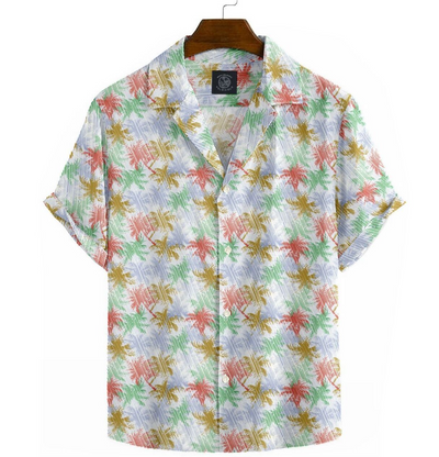 Cotton - Camp Collar Shirt - Palm Trees