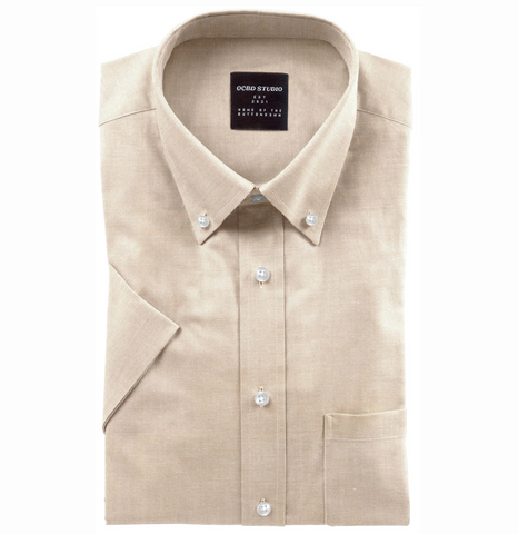 Oxford Button-Down - Short Sleeve - Tan