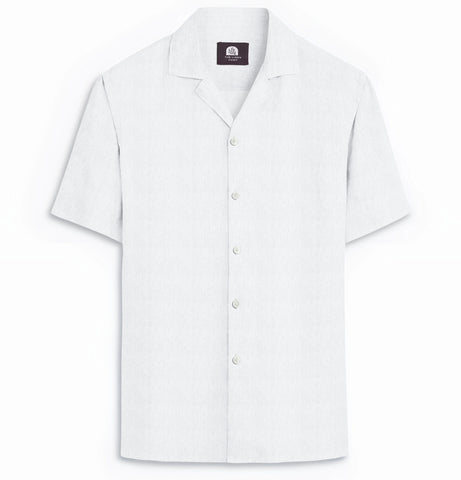 Camp Collar Linen Shirt in White